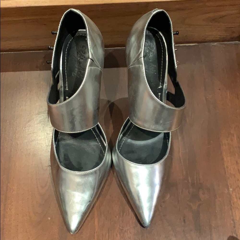 Elizabeth and James silver heels
